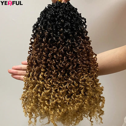 1-6 Packs Yanky Twist Crochet Hair 12"Pre-twisted Natural Black Kinky Mini Spring Twist Small Curly Senegalese Twist Hair Braids