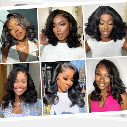 Best Double Drawn Short Bob Wigs Raw Vietnamese Virgin Hair Glueless Body Wave Human Hair Lace Frontal Pre Cut 13x4 Hd Lace Wig