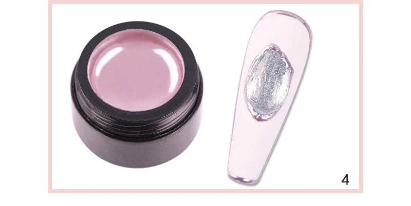 5ML/Jar Silver Metallic Painting Gel Nail Polish Sparkling Glitter Nail Art Gel Varnish Mirror Effect UV Gel Polish Manicure Art