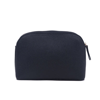 Customized Letters PU Leather Cosmetic Storage Bag Classic Simple Atmosphere Solid Color Make Up Bag Advanced Zipper Wash Bag