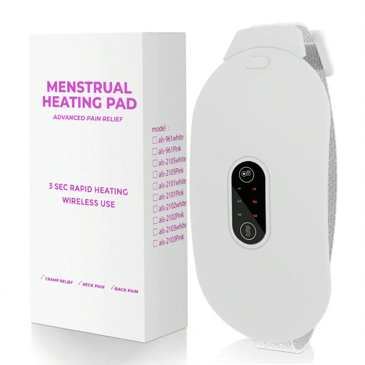Heating Pads, Period Cramp Massager Portable Cordless Heating Pad With 6 Heat Levels And 6 Massage Modes For Back Pain Relief Menstrual Heating Pad