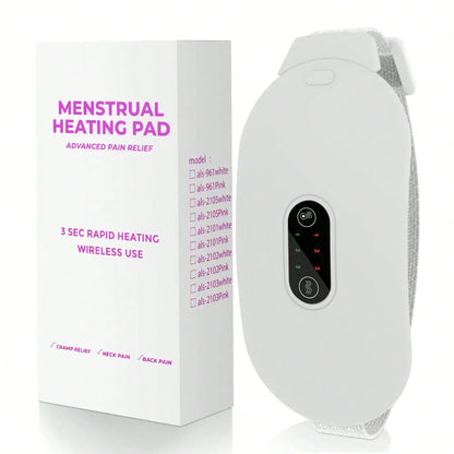 Heating Pads, Period Cramp Massager Portable Cordless Heating Pad With 6 Heat Levels And 6 Massage Modes For Back Pain Relief Menstrual Heating Pad