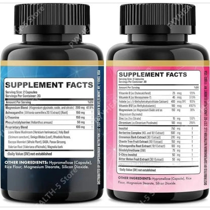 Cortisol & Myo-Inositol Supplement Bundle, Soothe & Smooth Bundle, 13-in-1 Cortisol Balance, Magnesium, Ashwagandha, L-Theanine