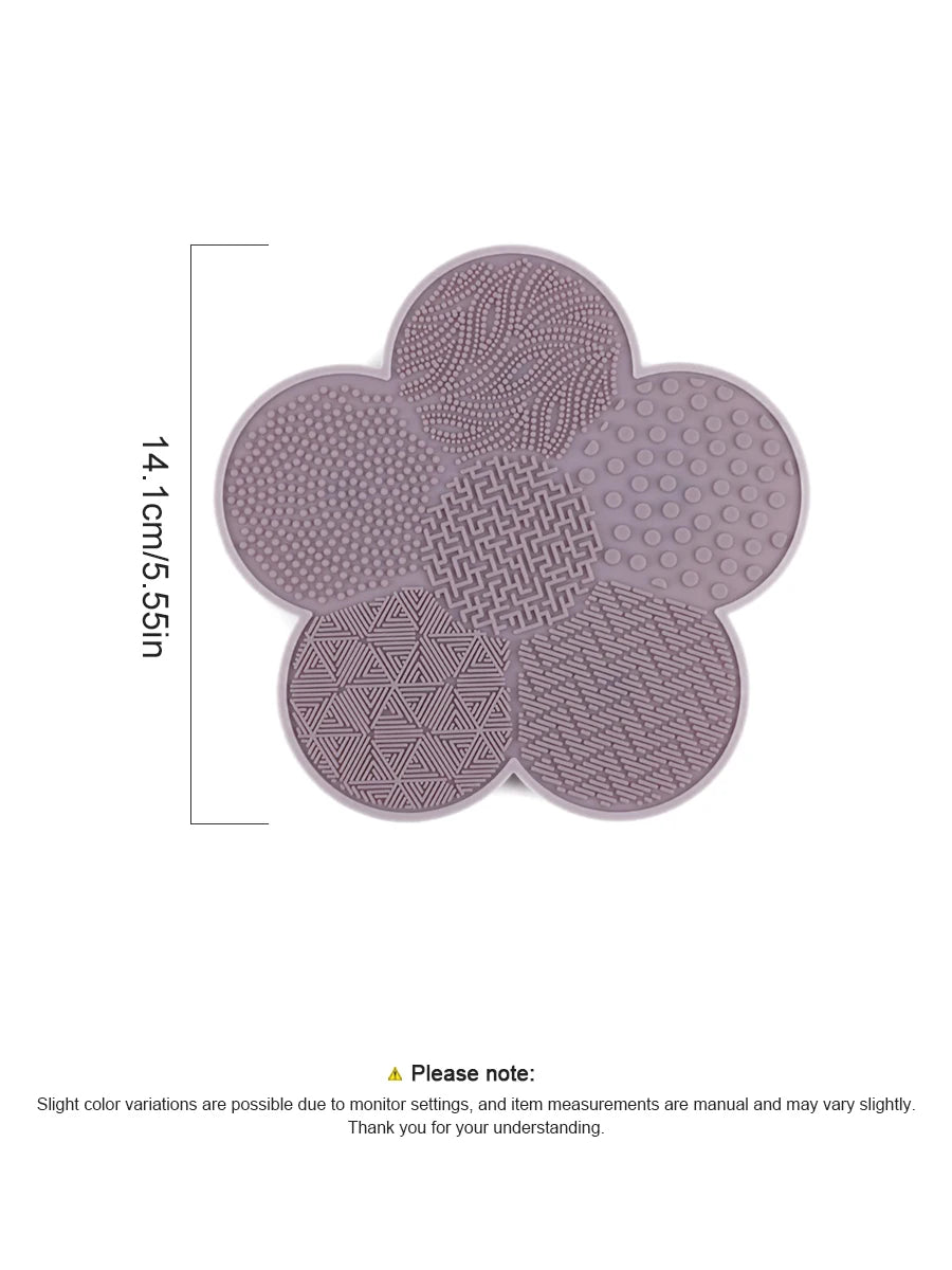 Flower Shape Soft Rubber Makeup Brush Cleaner Pad Cosmetic Sponge Washing Mat Beauty Tool Cleaning Board Scrubber Artist Studio