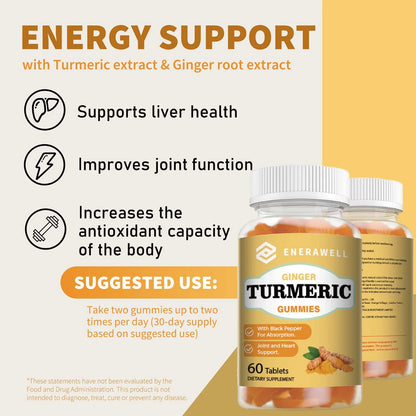 Turmeric Gummies, Boosts Immunity, Promotes Skin Health, Improves Mobility, Improves Blood Circulation, Regulates Blood Lipids