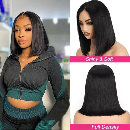 2026 New Ready To Wear Glueless Bob Straight Human Hair Wigs Wear And Go Lace Wigs