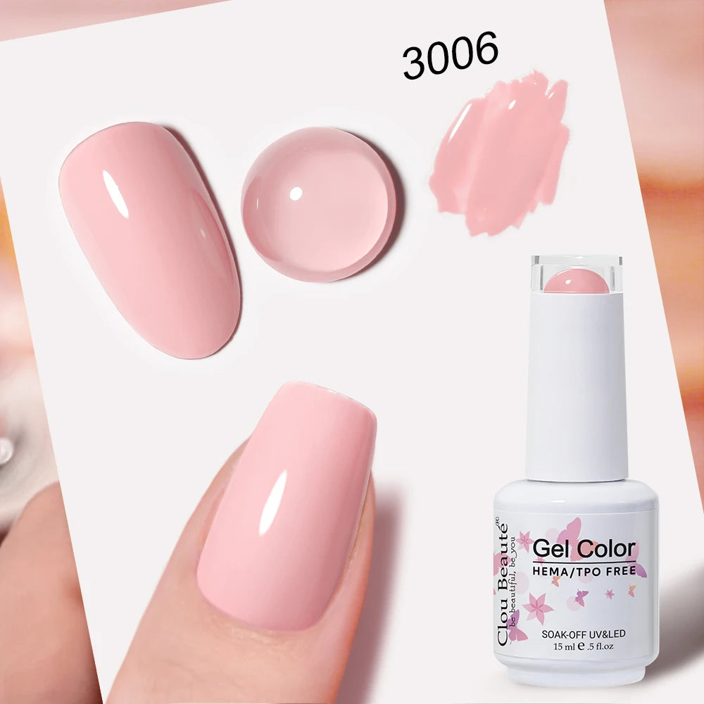 Clou Beaute 15ml Nail Gel Polish Vernis Semi Permanent UV Soak off Varnish Tpo Free Nail Polish Nail Art Gel Lacquer