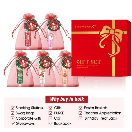 30PCS/Box Christmas Gift Box, Hand Cream in Bulk, Smooth Hand Skin, Christmas Cards and Gift Gauze Bags, Gifts for Women