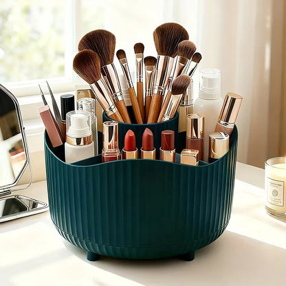 360° Rotating Makeup Brush Holder Cosmetic Brush Holder Large Capacity Lipstick Eyebrow Makeup Brush Holder Jewelry Container