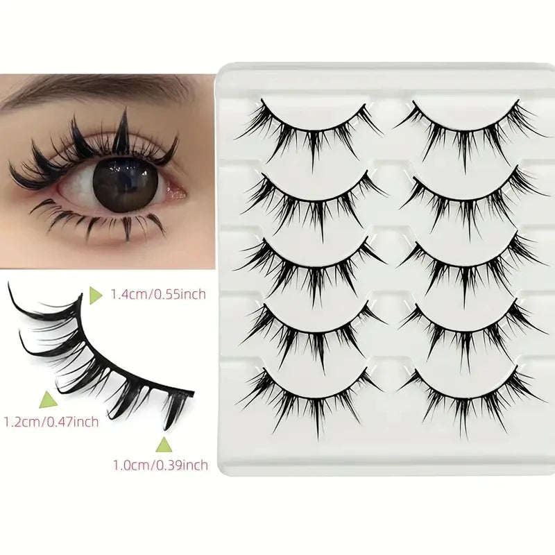 Anime Style False Eyelashes, Dramatic Demon Cartoon Design, Reusable D-Curve Lashes, Perfect for Anime Fans & Daily Wear