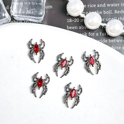 20PCS Multiple Style Alloy Skull Spider Nail Art Charms New Creative Glass Diamond Bat Halloween Nail Decorations for DIY Nails