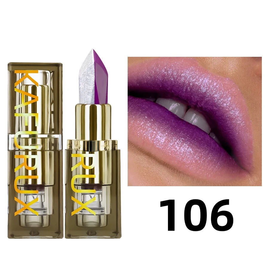 Two Tone Glitter & Matte Lipstick Purple Black Lip Stick Discolocration Sexy Red Rose Moisturizing Lip Makeup Lip Tint Lip Glos