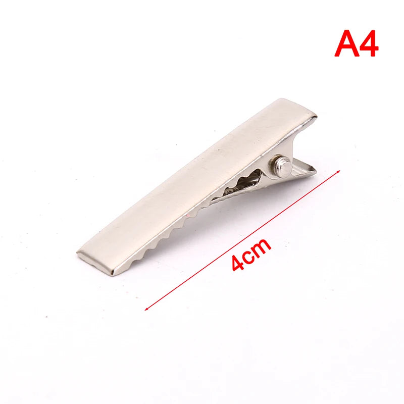 (YOUR)100pcs Black Hairclips Single Prong Alligator Hairpin Blank Setting Hair Clips.