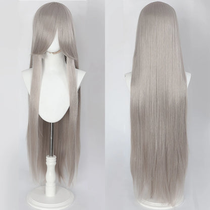 100CM Long Straight Wig With Bangs Synthetic Cosplay Wig For Women Pink Purple Cosplay Wigs for Party For Halloween