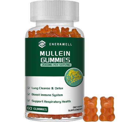 Mullein Gummies 2000mg - Supports Clear Lungs & Respiratory Health, Natural Detoxification, Enhanced Immune Function