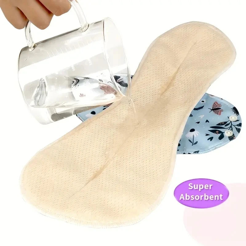 AIO Breathable Cloth Pads Soft Washable Feminine Panty Liners Sanitary Pads Napkin Daily Reusable Menstrual Hygiene Pads 2PCS