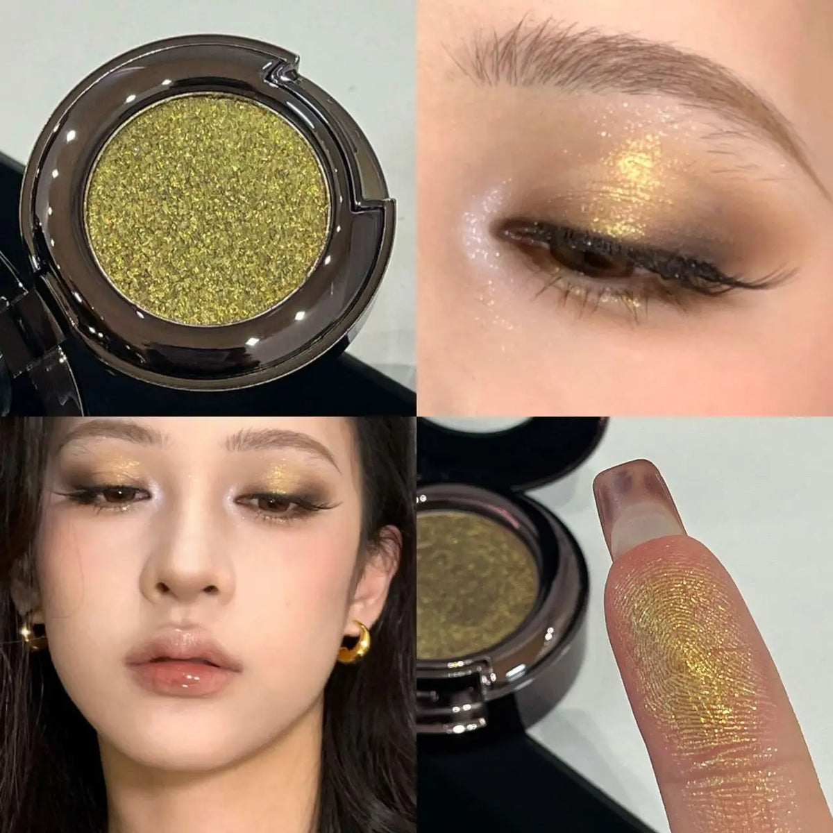 Metallic Glitter Smoked Green Eyeshadow Cream Chameleon Blue Sparkling Shimmer Highlighter Eyeshadow Palette Eye Shadow Makeup