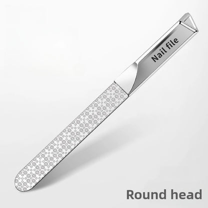 Stainless Steel Double Side Nail File Styling Accessories Polish Remover For Buffer Manicure Tools For Home And Travel
