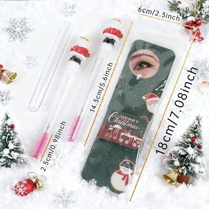 2pcs/Pack Christmas Eyelash Brush Mascara Wands, Crystal Eyebrow Spoolies Brush for Eyelash Extensions, Pink Lash Brushes,