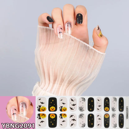 20 Tips Christmas Gel Nail Stickers Durable Materials Nail Decal Not Easy to Fall Off Popular Nail Art Nail Art Stickers