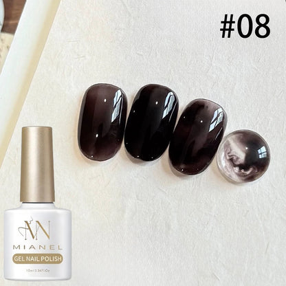 10ML 1-9pcs Hot Selling Water Blurred Clear Brown Nails Jelly Nail Polish Whitening Leopard Nails Black Green Nails