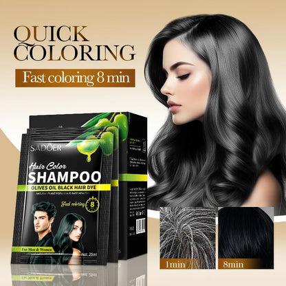 10 Pcs Fast Black Hair Shampoo 15 Mins Fast Become Black Hair Dye Herb Natural Hair Care Restore Colorant Shampoo Hair Care