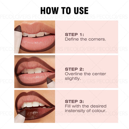 Lip Liner, Depicts Lip Contours, Plumps Lips, Suitable for A Variety of Makeup Looks, Waterproof, Lip Cosmetics