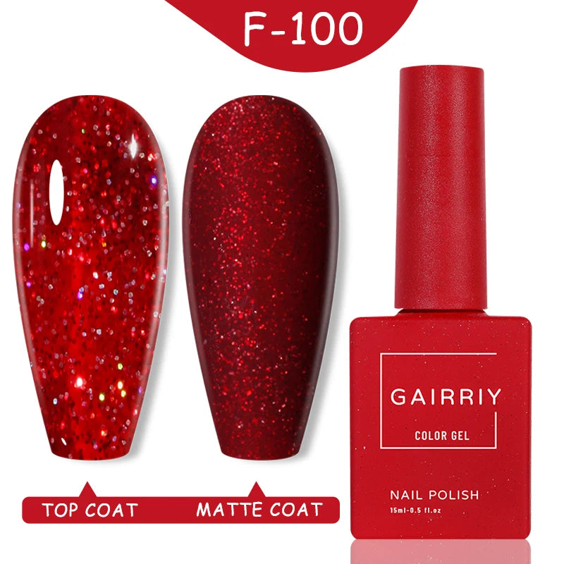 Gairriy Nails Polish 120 Colors/set Red Black Color Nail Polish 15ml UV Permanent Seedling Varnish Hybrid Nail Art Salon Glitter