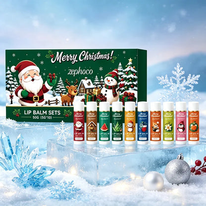 Christmas Limited Lipstick Case 10pcs Plant Extract Multi Flavor Moisturizing  Repairing Lip Dryness Lipstick Gift To Women New