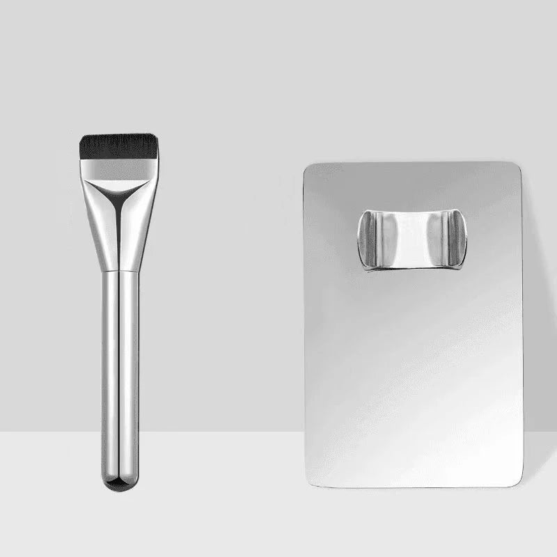 【M】1Set Foundation Brush Mixing Palette Stainless Steel Mixer Palette With Spatula Lipstick Eye Shadow MakeUp Tools