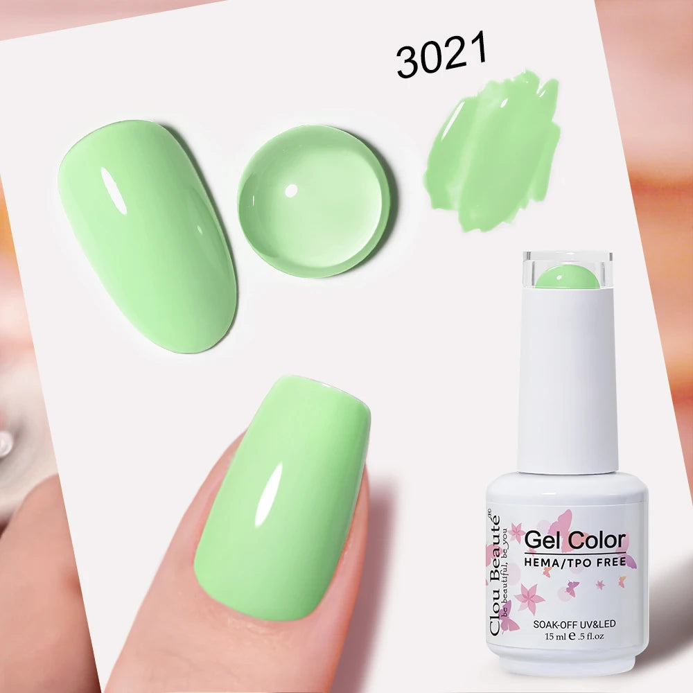 Clou Beaute 15ml Nail Gel Polish Vernis Semi Permanent UV Soak off Varnish Tpo Free Nail Polish Nail Art Gel Lacquer