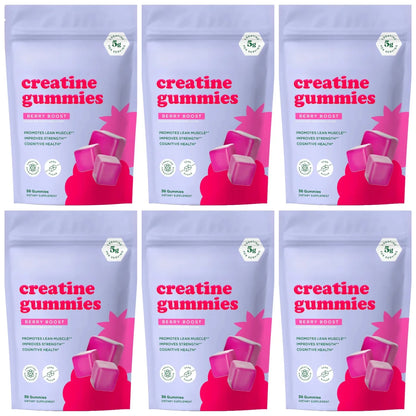 Berry Flavor Creatine Monohydrate 5g Gummies - Zero Sugar 36 Count Non-GMO Gluten Free Vegetarian Supplement for Fitness And Bod