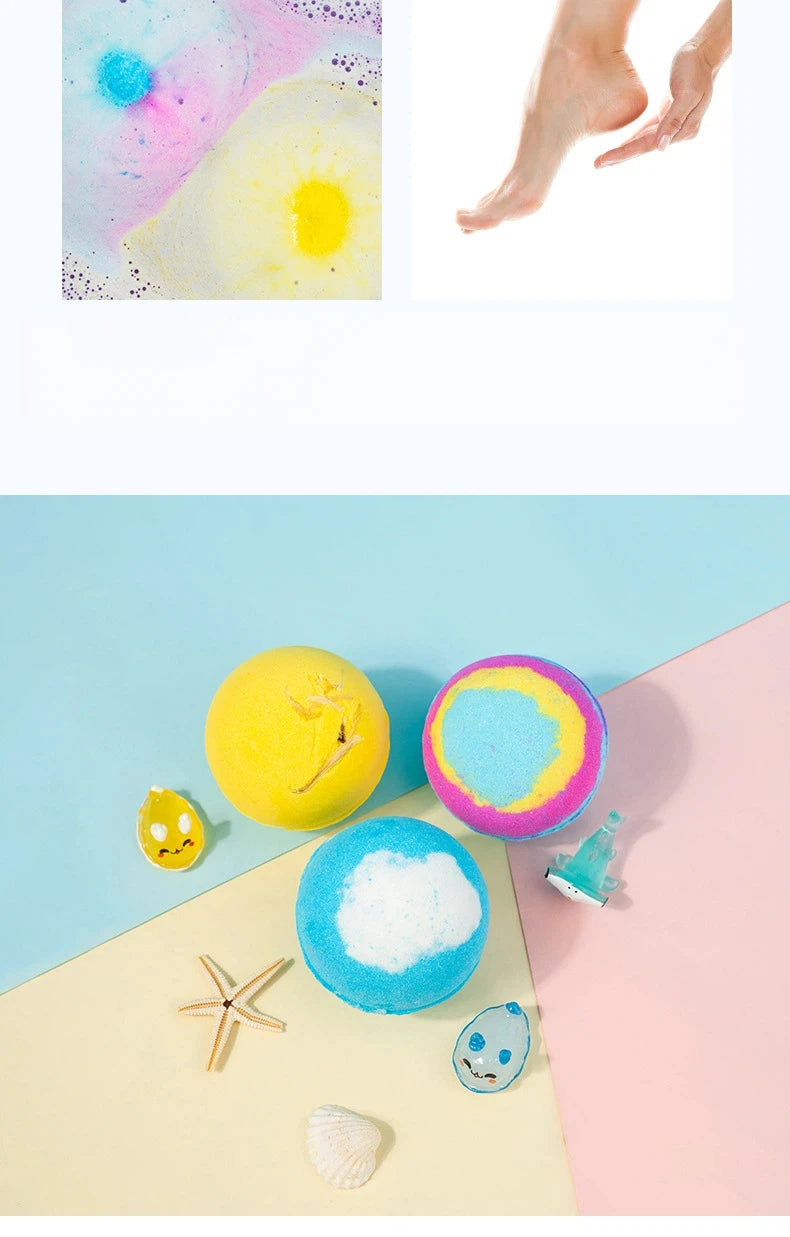 Kids Bath Bombs Toy Surprise Hidden Glow in Dark Toys Natural Organic Bath Fizz Balls Gift Set for Children Holiday Gift Set