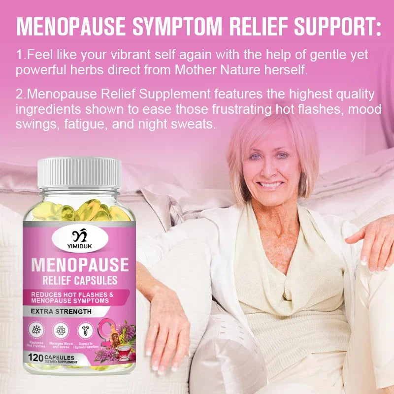 Buy 1 Get 1 Free! Best Menopause Relief Capsules, Support Reduces Hot Flashes & Night Sweats, Mood Balance & Better Sleep, Vegan