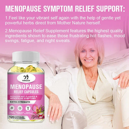 Buy 1 Get 1 Free! Best Menopause Relief Capsules, Support Reduces Hot Flashes & Night Sweats, Mood Balance & Better Sleep, Vegan