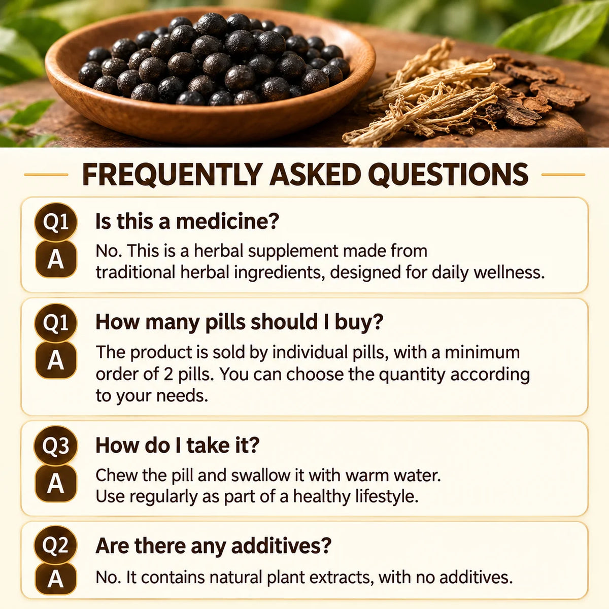 Maca Root Herbal Supplement with Cistanche Black Sesame Black Rice & Honey Supports Energy Vitality Hormonal Balance 1 Pill