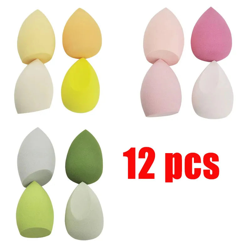 4/12Pcs Beauty Egg Makeup Blender Cosmetic Puff Makeup Sponge Cushion Foundation Powder Sponge Beauty Tool Women Make Up