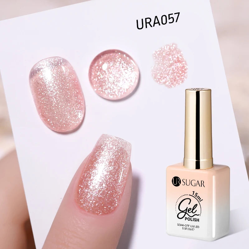 UR SUGAR 15ml Gel Nail Polish Neon Blue Red Green Pastal Nude UV/LED Soak Off No Wipe Nail Gel Polish Suitable For Summer Autumn