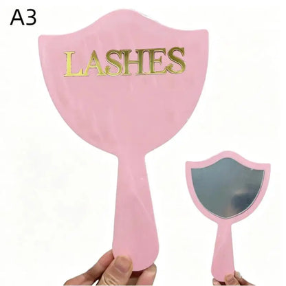New 1Pcs Precision Makeup Mirror HD Glass Lash Extension Mirror With Handle For Lash Artists & Salon Use