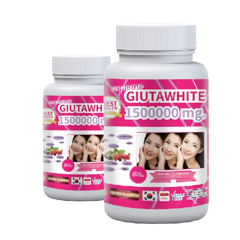 GLUTA WHITE 1500000MG Glutathione Skin Whitening Supplement, Anti Aging, Dark Spots, Melasma & Acne Scar Remover, 30 Softgel