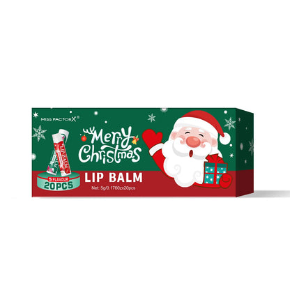 20 pieces/box Christmas lipstick Set Christmas Socks Filler Christmas Gift Long lasting Moisturizing Gloss Non greasy -5 flavors