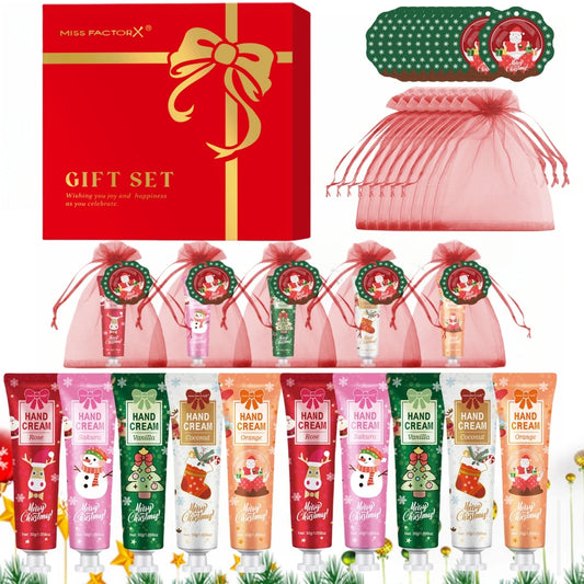 30PCS/Box Christmas Gift Box, Hand Cream in Bulk, Smooth Hand Skin, Christmas Cards and Gift Gauze Bags, Gifts for Women