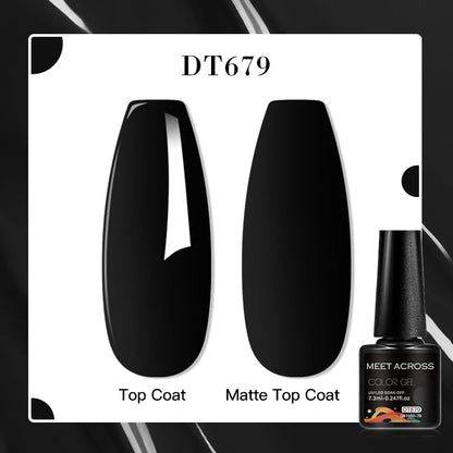 MEET ACROSS 8 Colors Mirror Gel Nail Polish Long-lasting Quick-drying Metallic Gold Silver Red Semi Permanent Varnish Nail Art