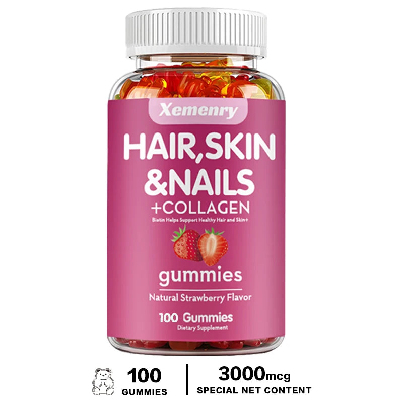 Biotin & Vitamin Gummies Maximum Potency for Healthy Hair, Skin & Nails, Hair Vitamins for Men & Women | Gluten Free