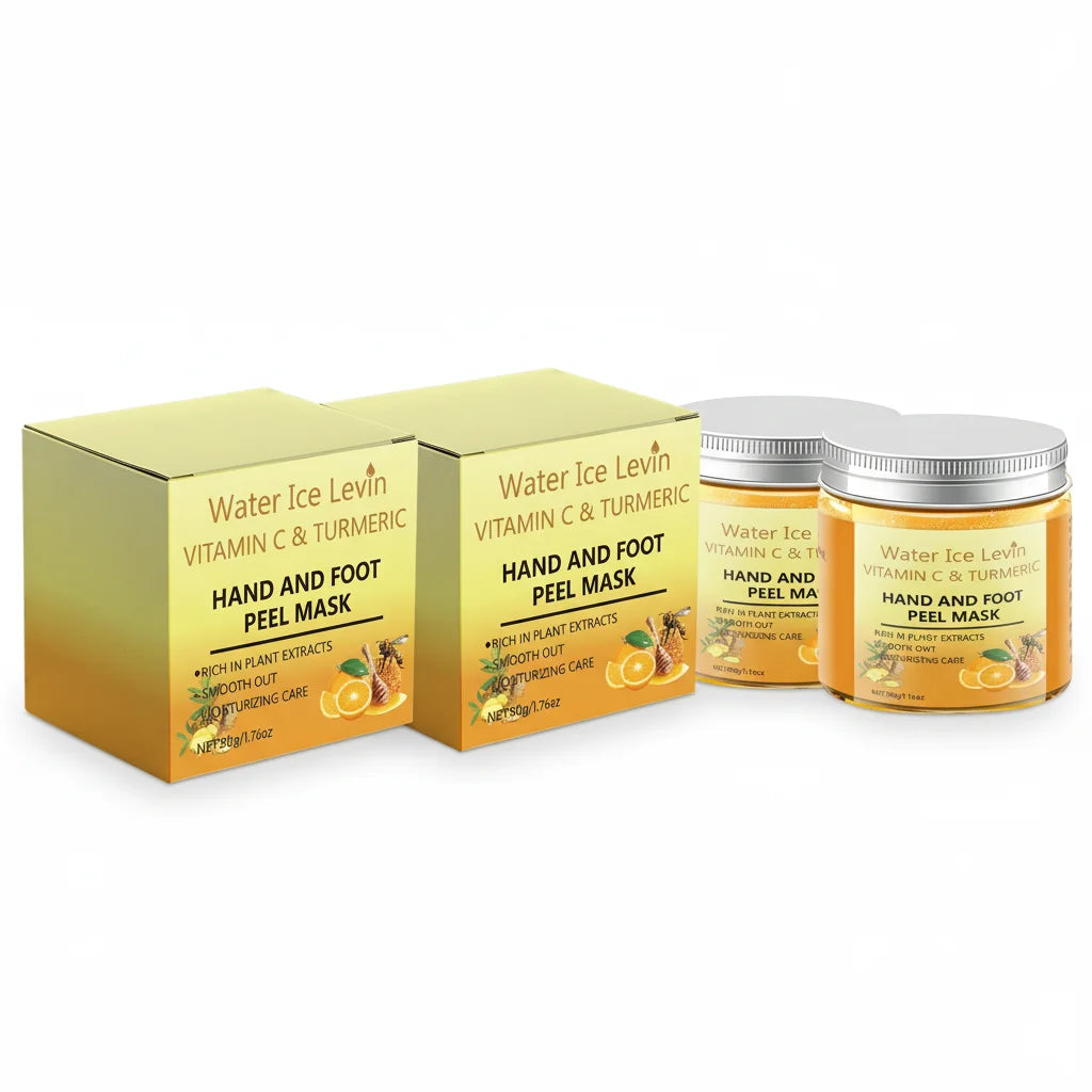 Vitamin C Turmeric Hand Foot Peel Mask - Exfoliating Treatment, Plant Extracts, Moisturizing Care, Winter Renewal