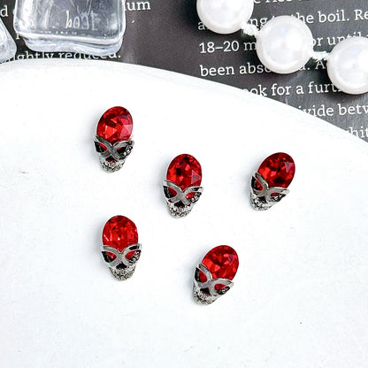 20PCS Multiple Style Alloy Skull Spider Nail Art Charms New Creative Glass Diamond Bat Halloween Nail Decorations for DIY Nails