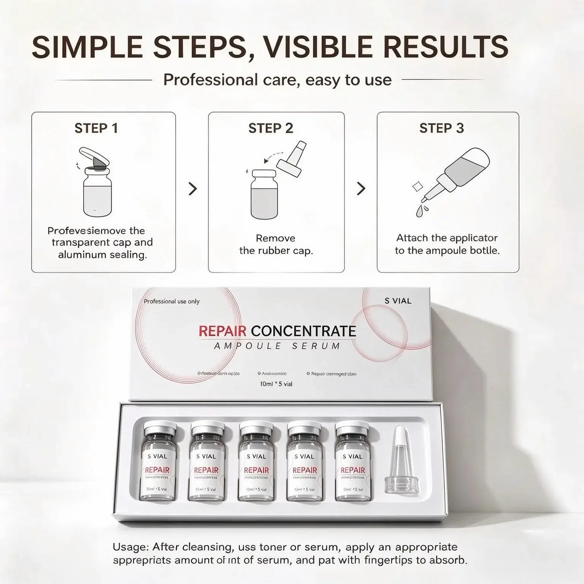 Korean Repair Concentrate Face Serum Firming Lifting Reduce Wrinkles & Dark Spots Hydrating for Mature Dry Skin