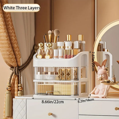 Large Capacity Cosmetic Storage Box Transparent Drawer Jewelry Makeup Storage Box Multi-layer Multi-functional Desktop Organizer
