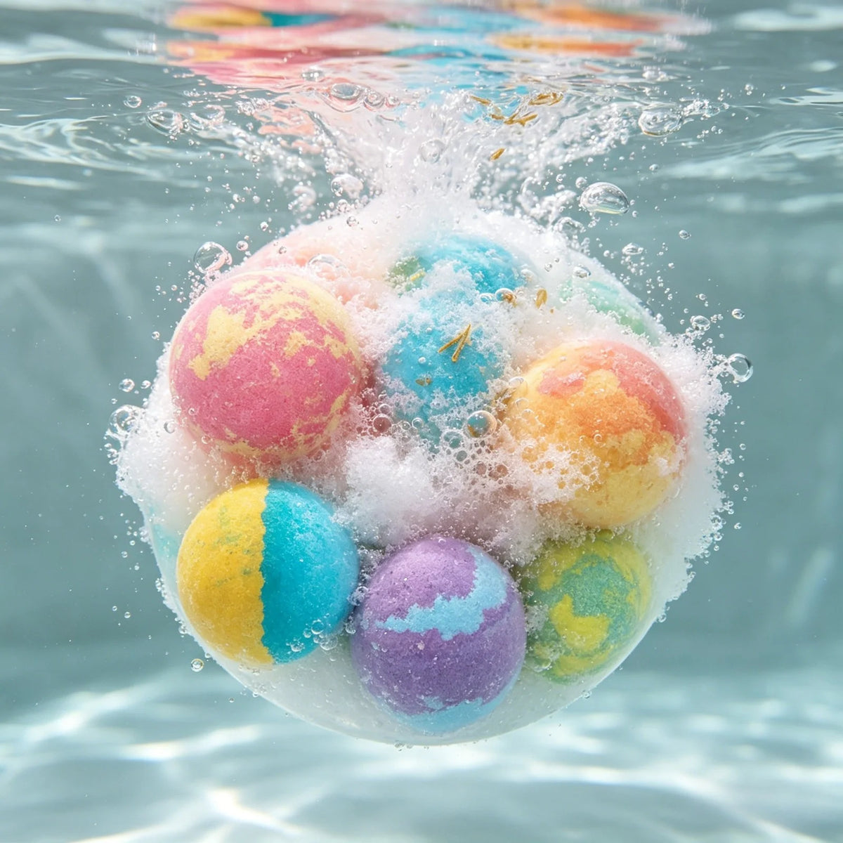 OceAura Bath Bombs Set Lily Rose Rosemary Bubble Skin Exfoliation Improve Dryness Handmade Gift Relaxing Spa Bath Salt Balls