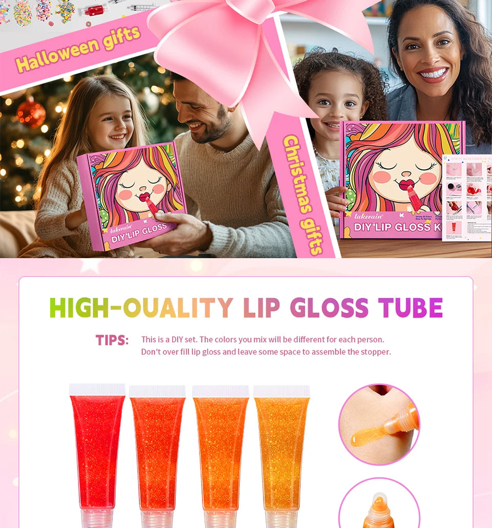 Lip Gloss Base Set for Kids Gifts Lip Gloss Making Kit Diy Lip Gloss Kit Moisturizing Nourish Lip Gloss Pack Set Cosmetics